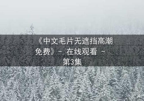 《中文毛片无遮挡高潮免费》- 在线观看 - 第3集