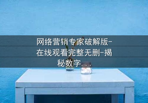 网络营销专家破解版-在线观看完整无删-揭秘数字世界的致命陷阱