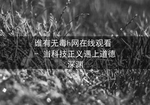 谁有无毒h网在线观看 - 当科技正义遇上道德深渊