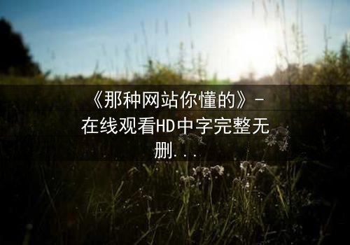 《那种网站你懂的》- 在线观看HD中字完整无删 - 揭开网络迷途背后的惊悚真相