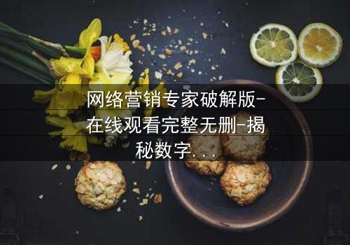 网络营销专家破解版-在线观看完整无删-揭秘数字时代的道德深渊