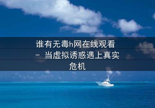 谁有无毒h网在线观看 - 当虚拟诱惑遇上真实危机
