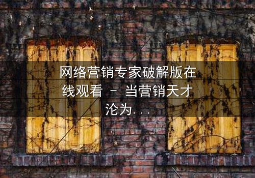 网络营销专家破解版在线观看 - 当营销天才沦为资本棋子,谁在操控这场人性赌局?