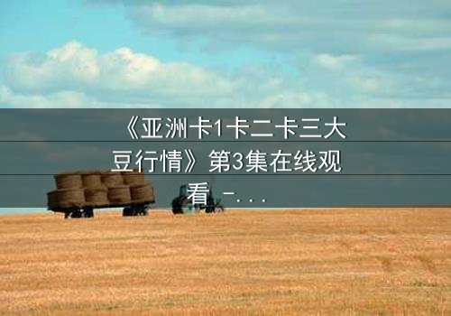 《亚洲卡1卡二卡三大豆行情》第3集在线观看 - 揭秘大豆背后的惊天阴谋