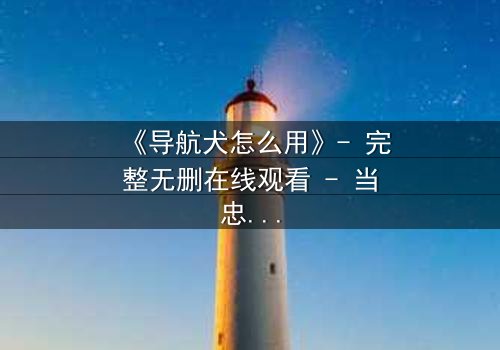 《导航犬怎么用》- 完整无删在线观看 - 当忠诚成为背叛的陷阱