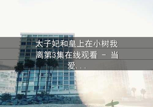 太子妃和皇上在小树我离第3集在线观看 - 当爱恨交织,真相浮出水面