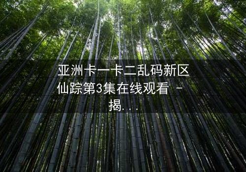 亚洲卡一卡二乱码新区仙踪第3集在线观看 - 揭开数字迷宫的终极秘密
